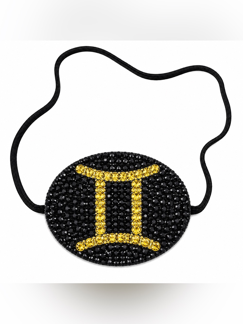 Gold Crystal & Jet Black Gemini ♊️ Fancy Custom Eye Patch Left Or Right